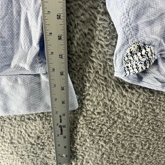 Maczoo Shirt Men's Extra Large Blue Italian Jacquard Cotton button Up Flip Cuffs - Picture 4 of 13